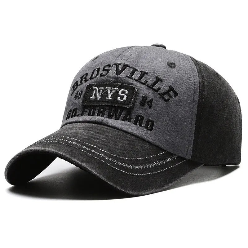 Men's Washed Embroidered Curved Brim Baseball Cap