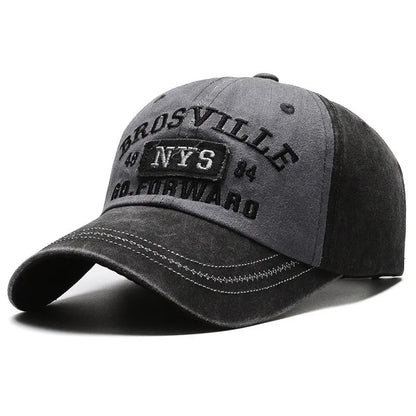 Men's Washed Embroidered Curved Brim Baseball Cap