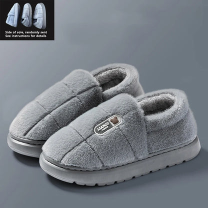 Unisex Warm Plush Heel Wrap Indoor Slippers