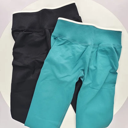 Women's High Waist Seamless Colorblock Butt Lift Leggings