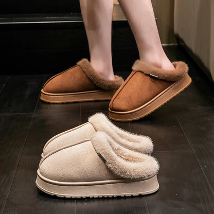 Women’s Plush Fleece Lined Winter Slippers Non Slip Home Shoes