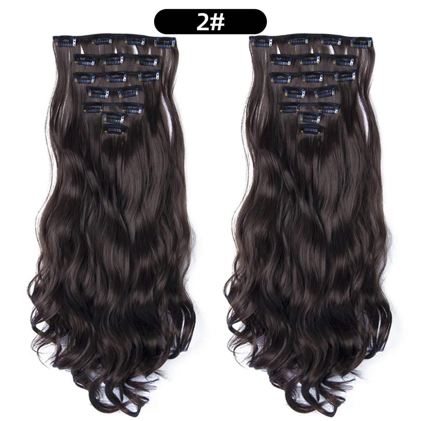 22 Inch Curly Wavy Clip In Hair Extensions 7PCS
