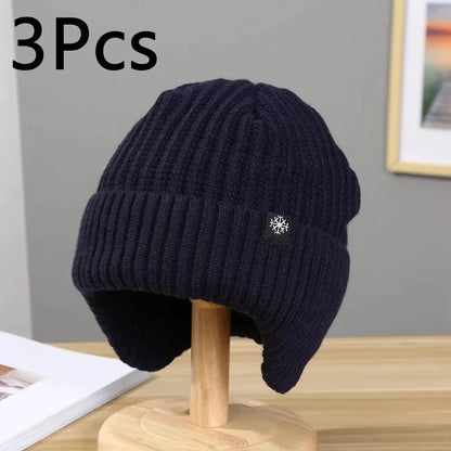 Men's Faux Fur Lined Winter Peaked Hat with Ear Protection