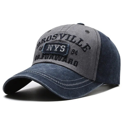 Men's Washed Embroidered Curved Brim Baseball Cap