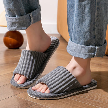 Men’s Open Toe Indoor Slippers Breathable Non Slip Home Shoes
