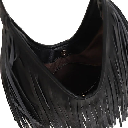 Women’s PU Leather Tassel Shoulder Hobo Bag Lightweight Casual Handbag