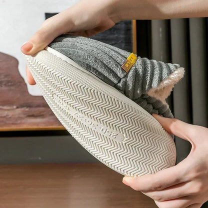 Warm Furry Ankle Cover Slippers for Men & Women Winter Home Shoes
