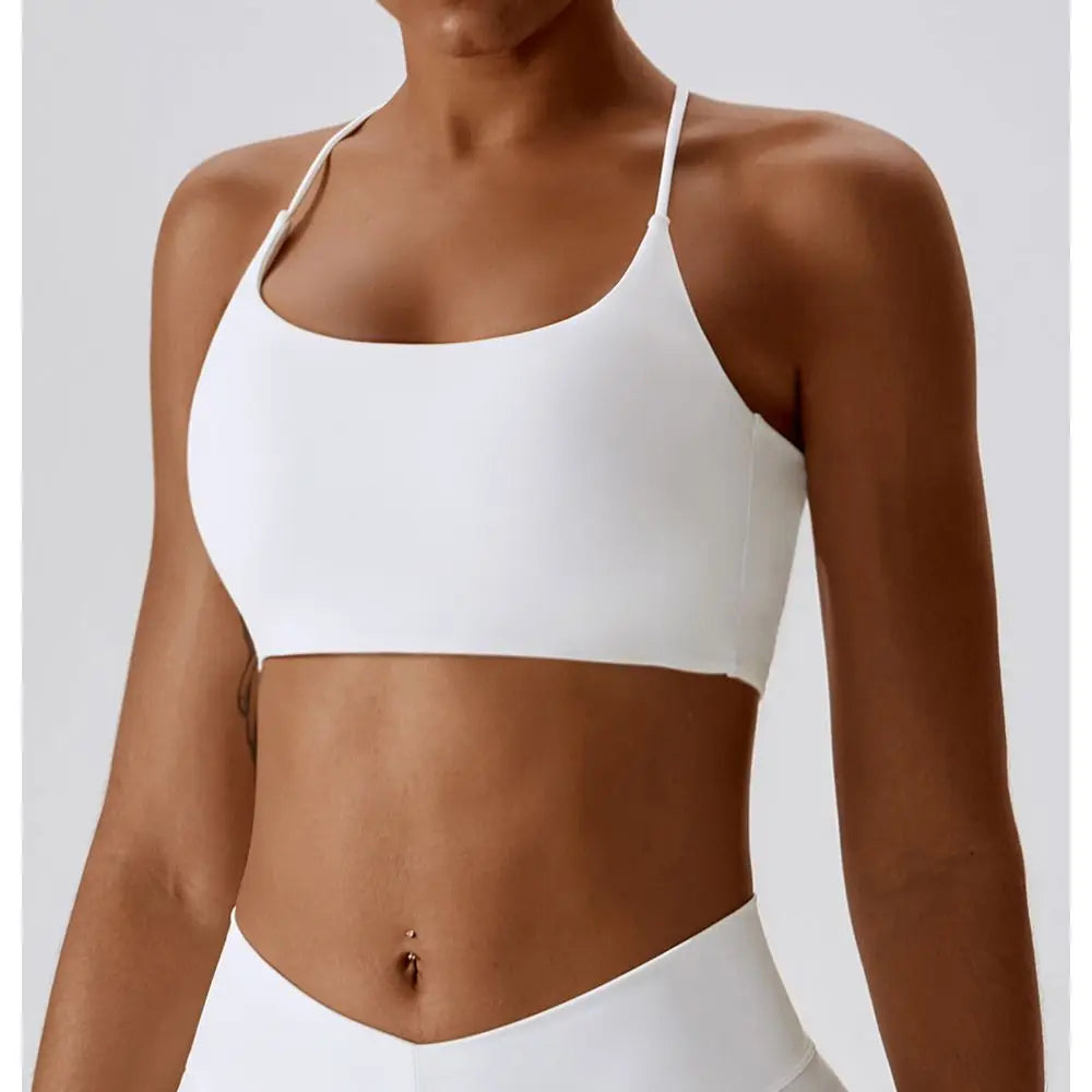 Women's Cross Back Padded Fitness Sports Bra