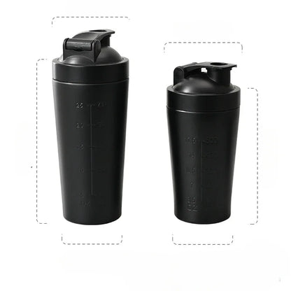 500ml or 750ml Stainless Steel Protein Shaker Bottle with Mixing Ball
