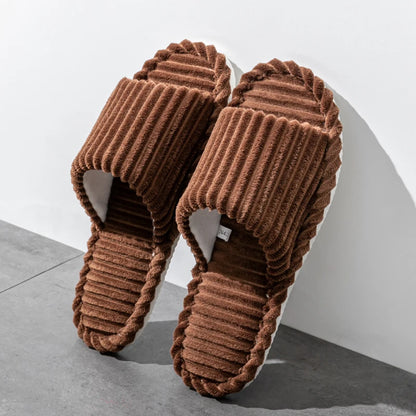 Men’s Open Toe Indoor Slippers Breathable Non Slip Home Shoes