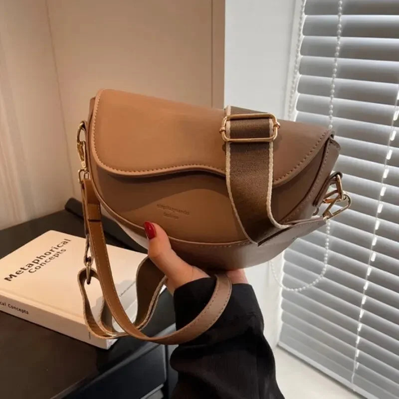 Women’s Vintage PU Leather Saddle Crossbody Shoulder Bag