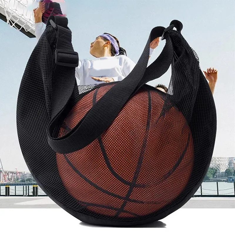 Single Basketball Carry Bag with Zipper Pocket