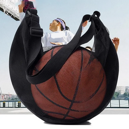 Single Basketball Carry Bag with Zipper Pocket