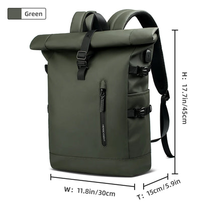 HK Expandable Waterproof Laptop Travel Backpack with USB Port