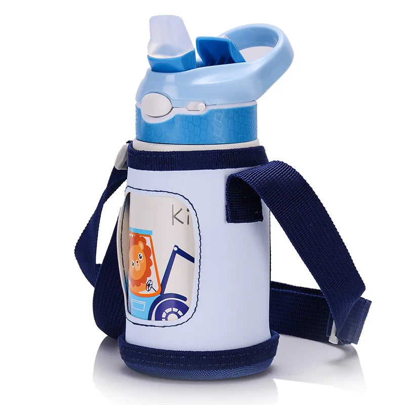 400ml Kids 316 Stainless Steel Thermos Bottle with Straw
