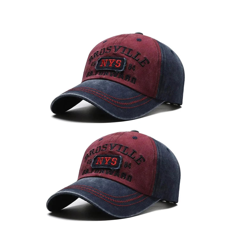 Men's Washed Embroidered Curved Brim Baseball Cap