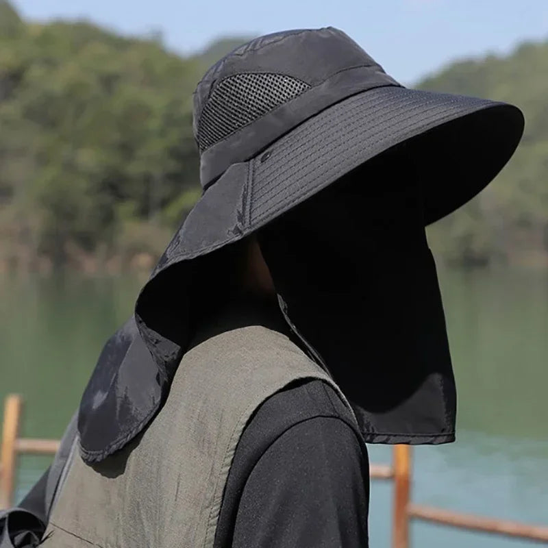 Unisex UV Protection Fishing Sun Hat with Neck Flap