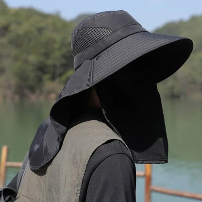 Unisex UV Protection Fishing Sun Hat with Neck Flap
