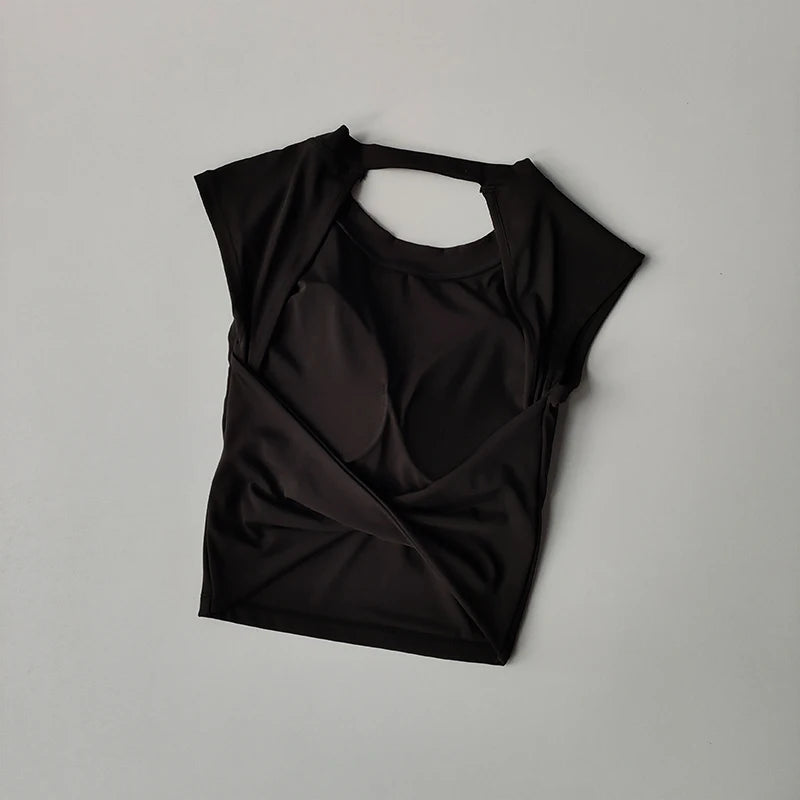 Women's Backless Padded Quick Dry Yoga Crop Top