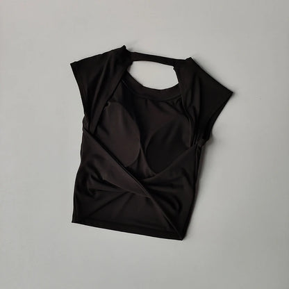 Women's Backless Padded Quick Dry Yoga Crop Top