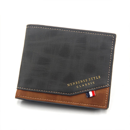 Men's Slim Frosted Leather Wallet with Coin Pocket