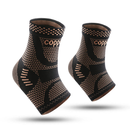 1 or 2 Pack Copper Infused Compression Ankle Support Sleeves