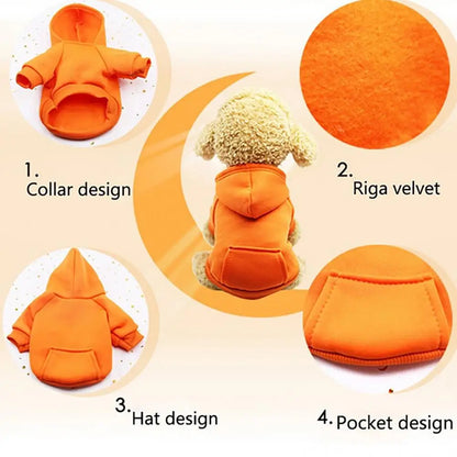 Warm Winter Dog Hoodie Sweatshirt for Small & Medium Dogs