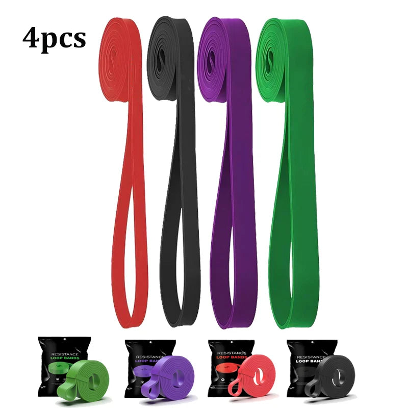 4 Piece Pull Up Assistance Resistance Band Set