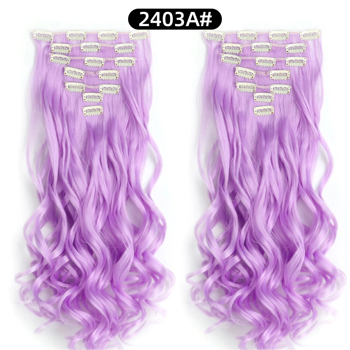 22 Inch Curly Wavy Clip In Hair Extensions 7PCS