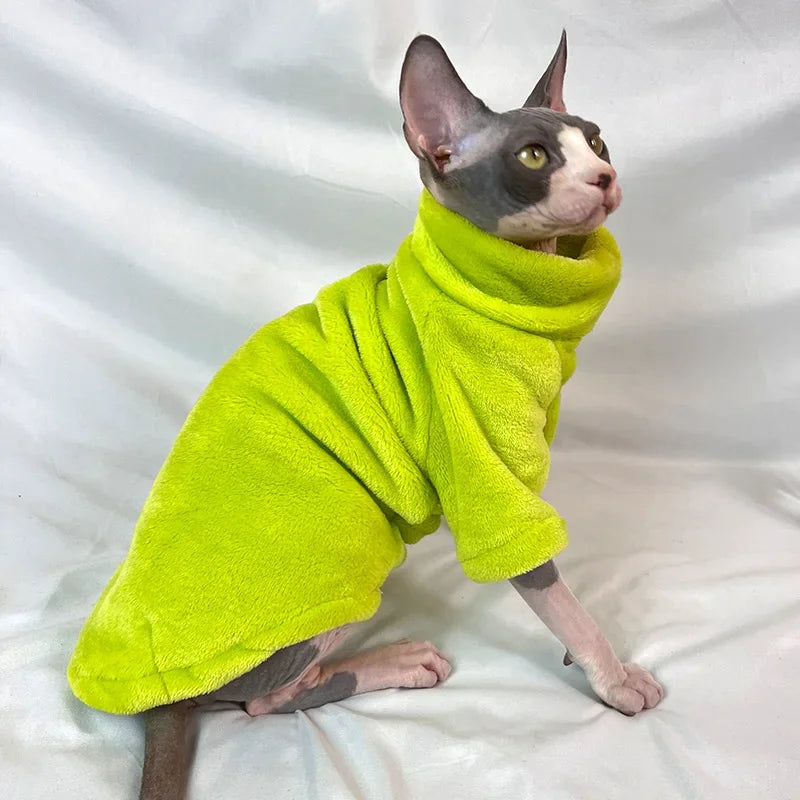 Sphynx Cat Sweater Hoodie Warm Pet Jumpsuit