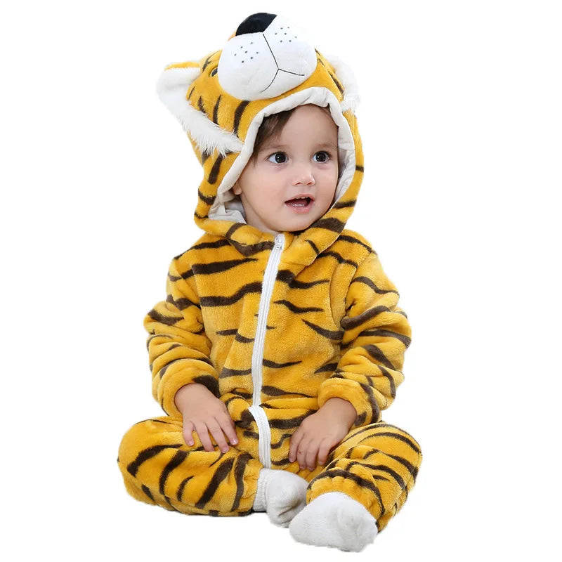 Toddler Dinosaur Flannel Hooded Onesie Costume for Halloween Cosplay
