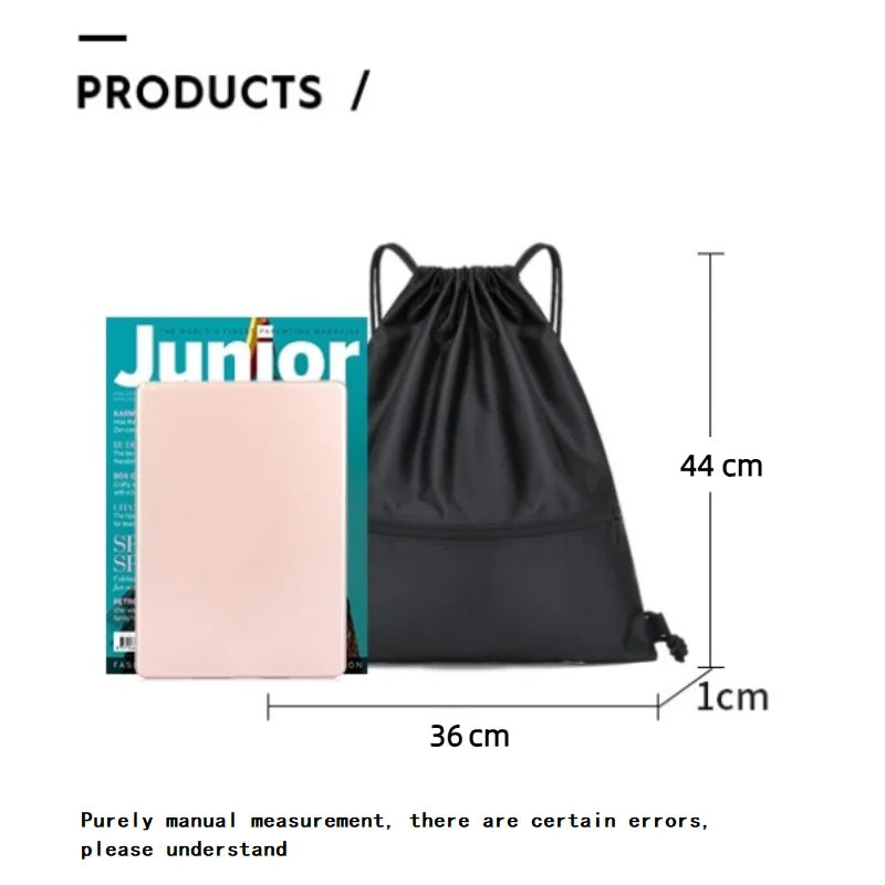 Unisex Lightweight Drawstring Sports Backpack with Zipper
