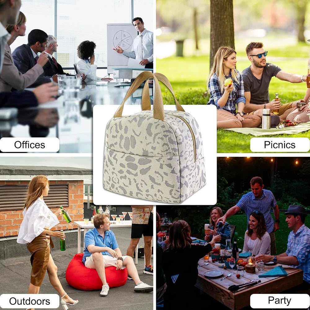 Ink Pattern Insulated Lunch Bag for Travel & Picnic