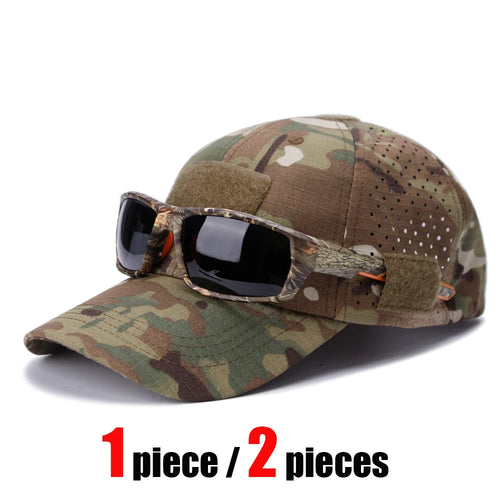 1 or 2 Pack Men's Camouflage Outdoor Baseball Caps