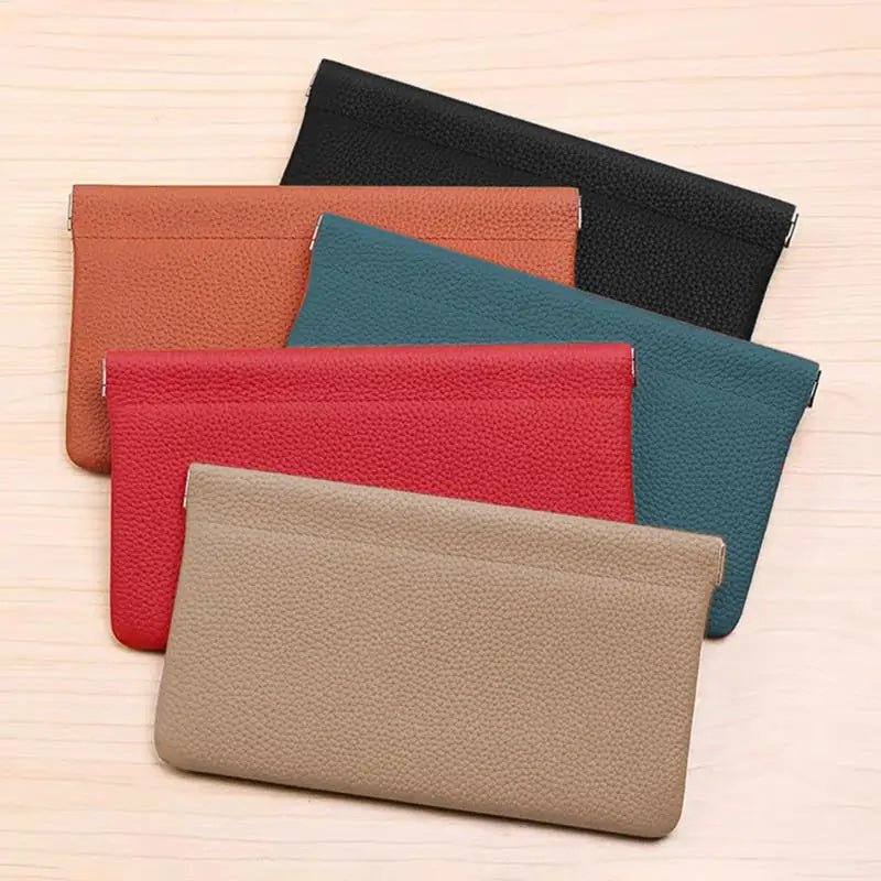 Self Closing PU Leather Long Wallet and Passport Holder
