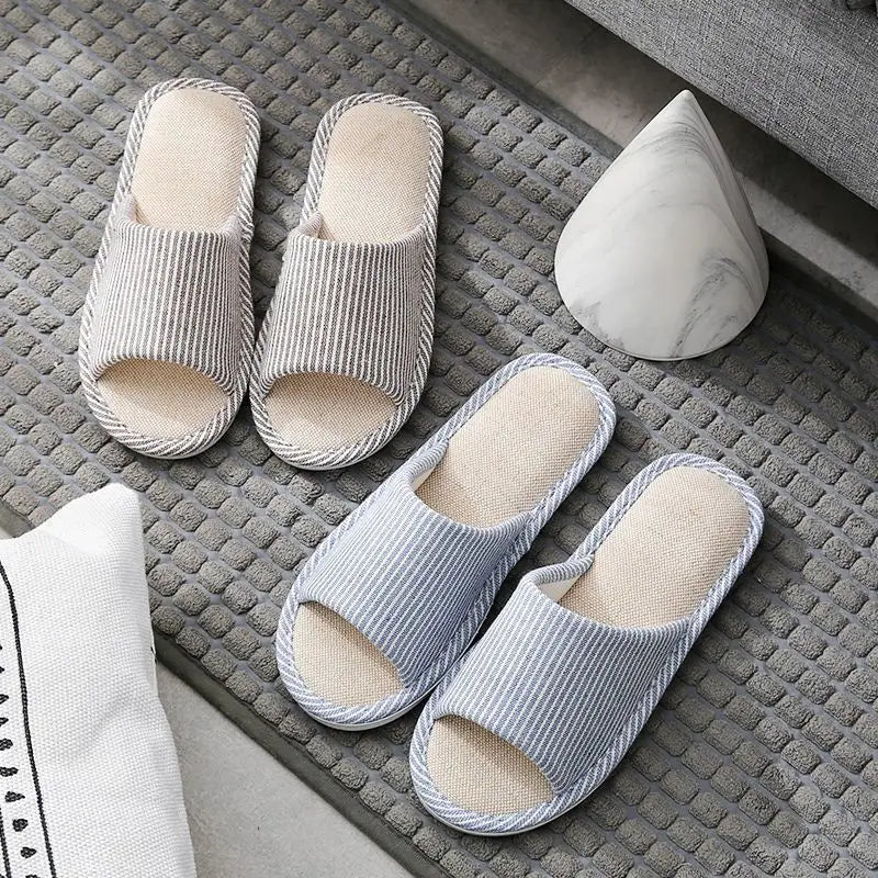 Linen House Slippers for Men & Women Indoor Outdoor Casual Shoes