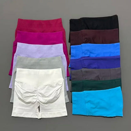 Women Fitness Workout Shorts Yoga High Waist Lift Butt Fitness Shorts Gym Running Sportswear Women Push Up Gym Leggings