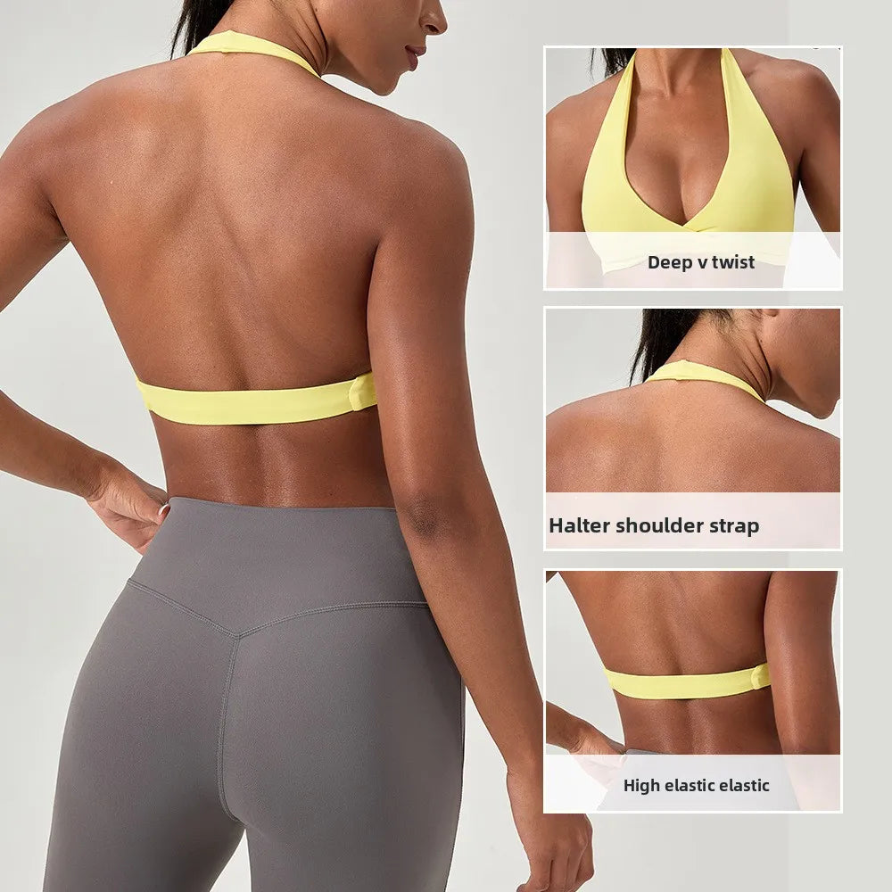 Women's Criss Cross Back Padded Yoga Sports Bra