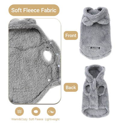 Soft Fleece Pet Hoodie Jacket for Small & Medium Dogs and Cats