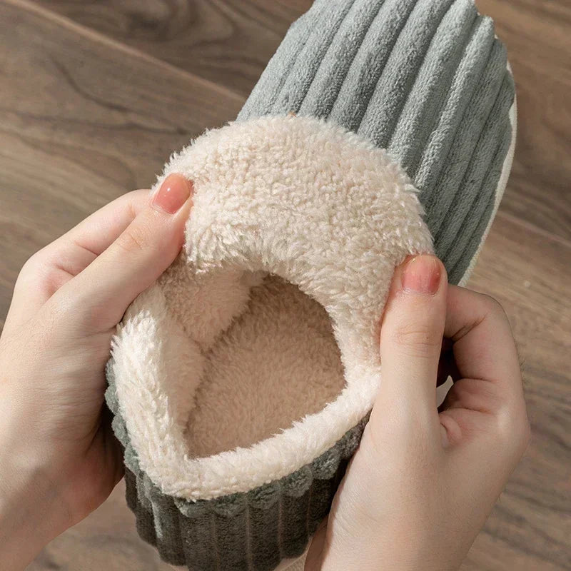 Warm Furry Ankle Cover Slippers for Men & Women Winter Home Shoes