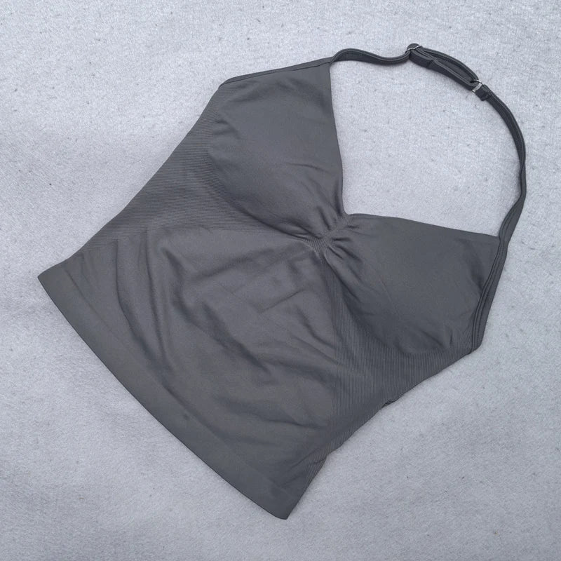 Women's Adjustable Strappy Backless Padded Sports Bra