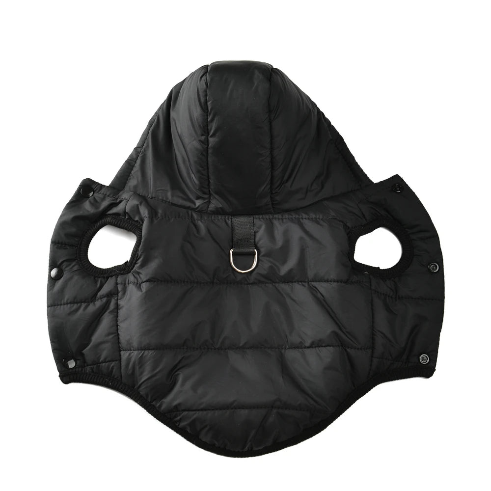 Warm Fleece Dog Hoodie Coat with D-Ring for Small & Medium Dogs