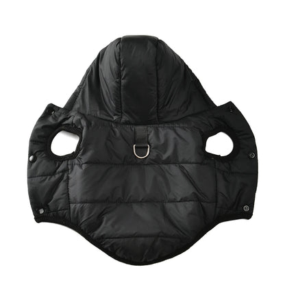Warm Fleece Dog Hoodie Coat with D-Ring for Small & Medium Dogs