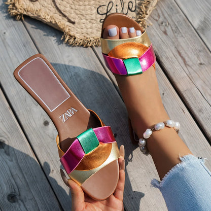 Women’s Solid Color Fashion Summer Slippers Lightweight Shoes
