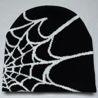 Unisex Y2K Spider Web Knit Beanie Hat