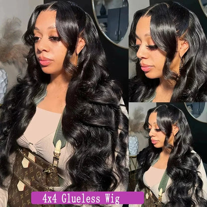 Women's Body Wave Glueless Brazilian Human Hair Closure Wig