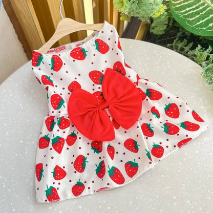Cute Princess Dress with Bow for Small & Medium Dogs & Cats