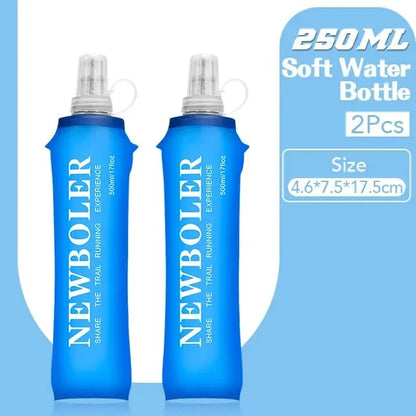 NEWBOLER 250ml or 500ml Collapsible Soft Flask Water Bottle