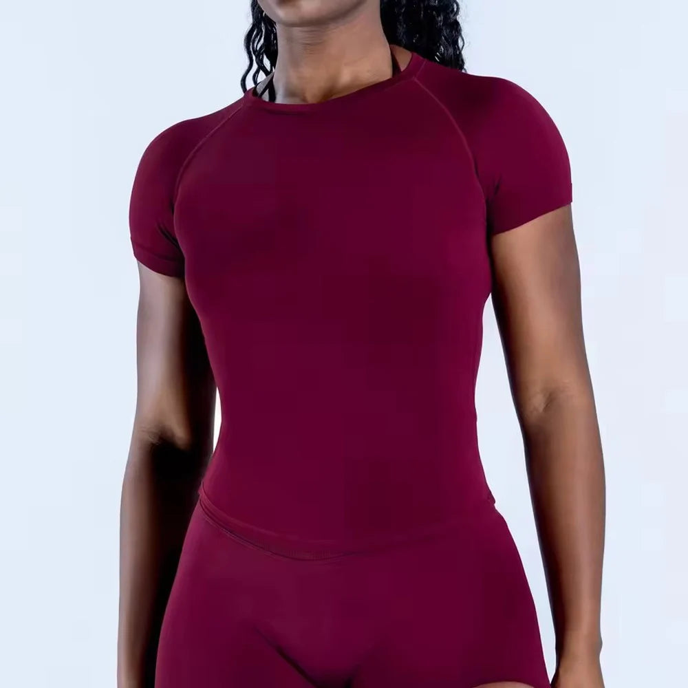 Women's Lightweight Short Sleeve Yoga Crop Top