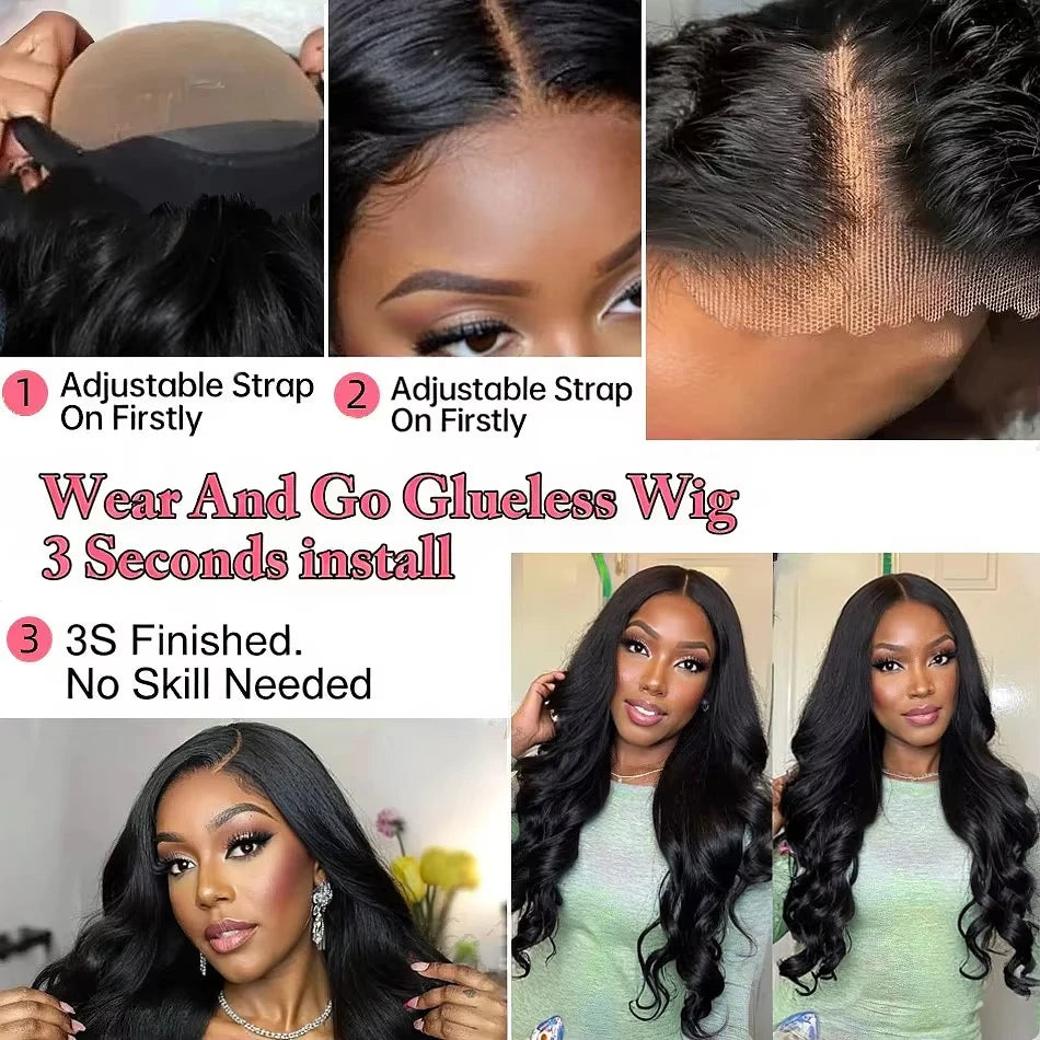 Women's 40 Inch 250% Density Body Wave HD Lace Front Human Hair Wig